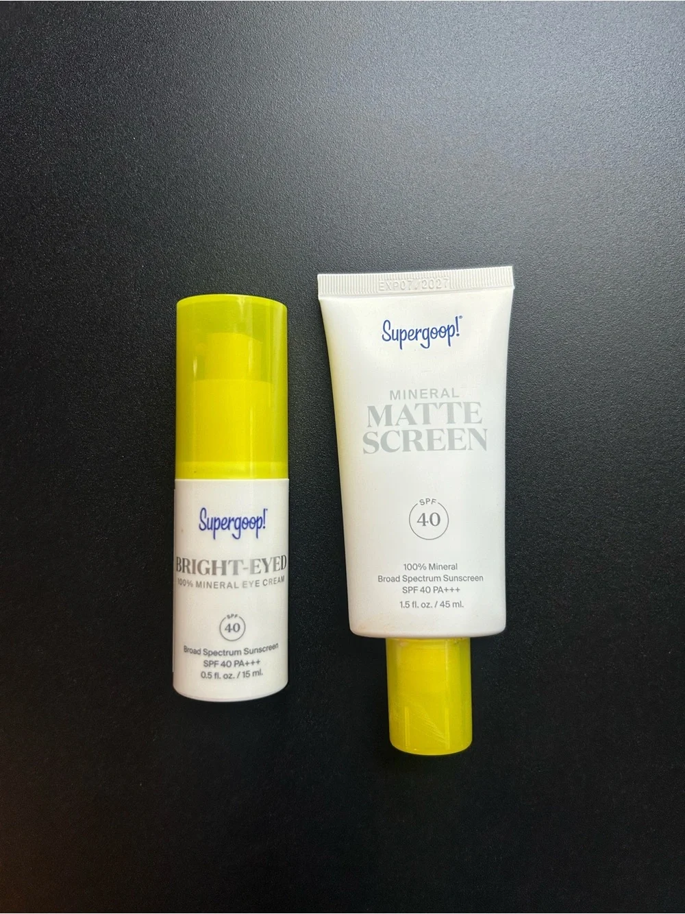 Supergoop! Bright Eyed Mineral Eye Cream and Mineral Matte Screen SPF 40